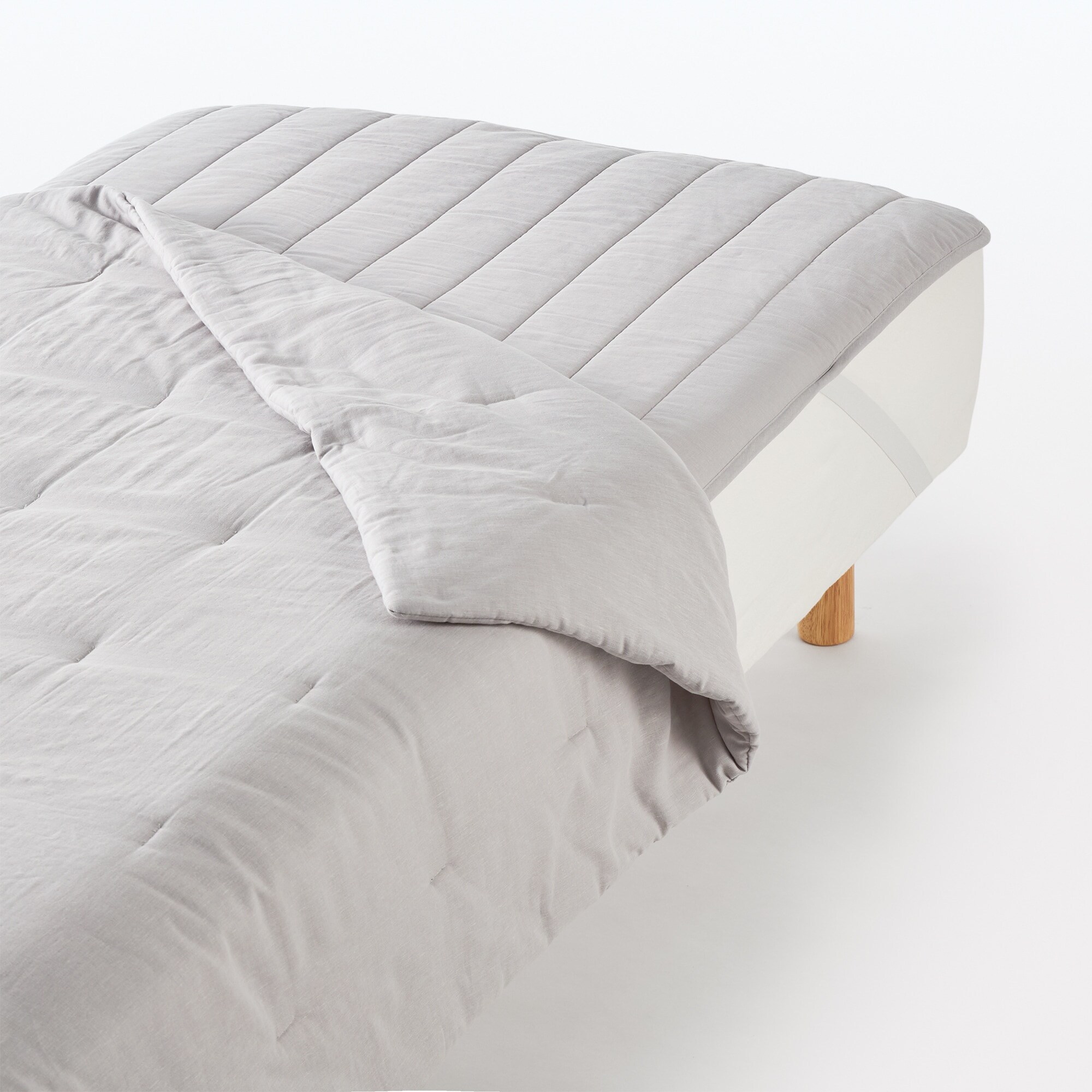 無印@ダブルベッド&マットレスセット、敷パッド 木の実から作ったカポック混二重ガーゼ 敷パッド／D | 無印良品