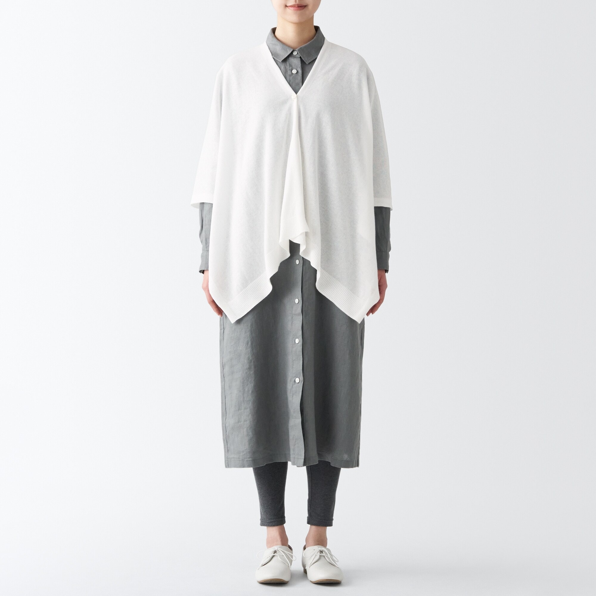 ＵＶカット　強撚コットン　ボレロ　ボタン付き