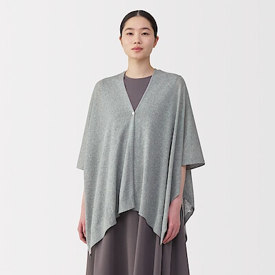 ＵＶカット　強撚コットン　ボレロ　ボタン付き