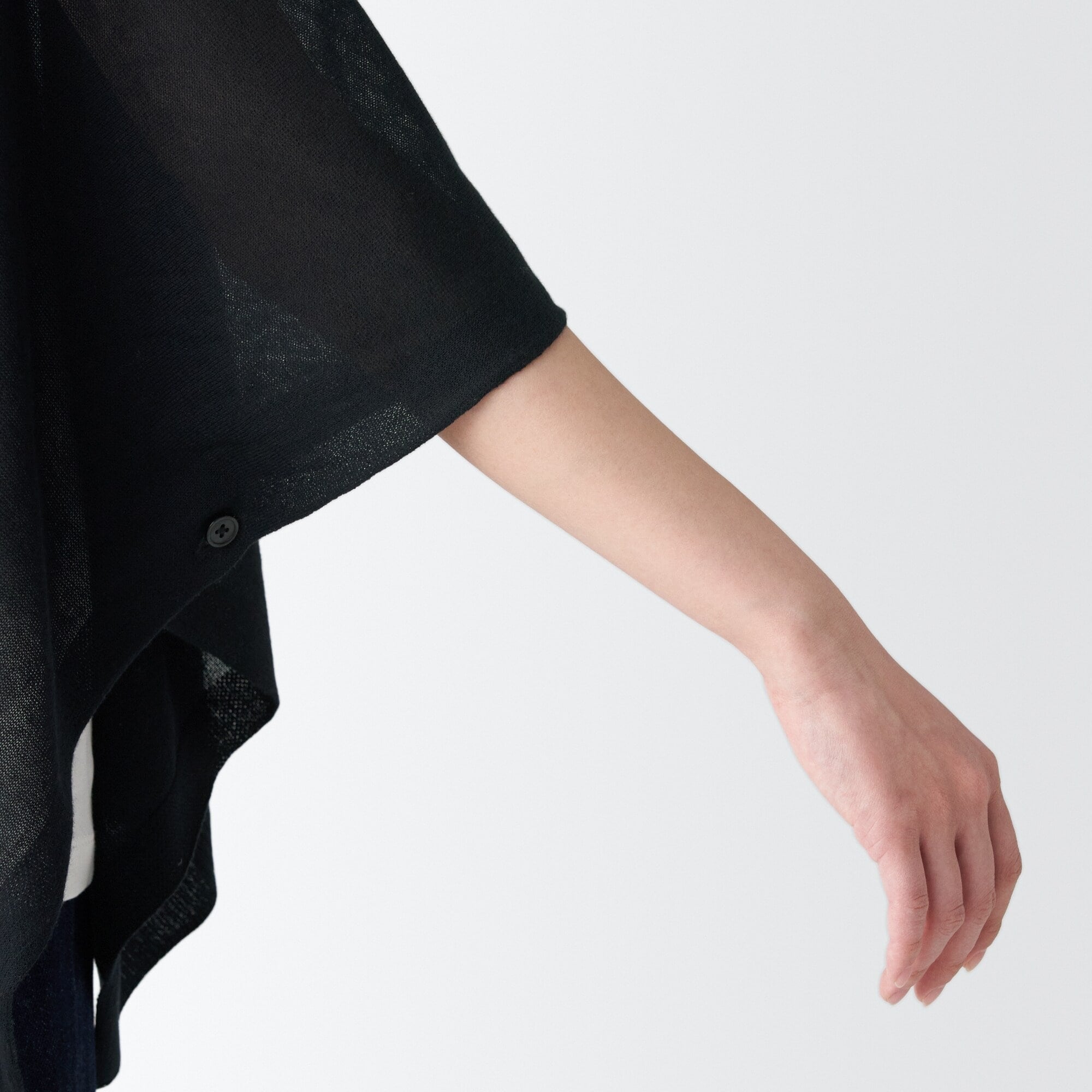 ＵＶカット　強撚コットン　ボレロ　ボタン付き