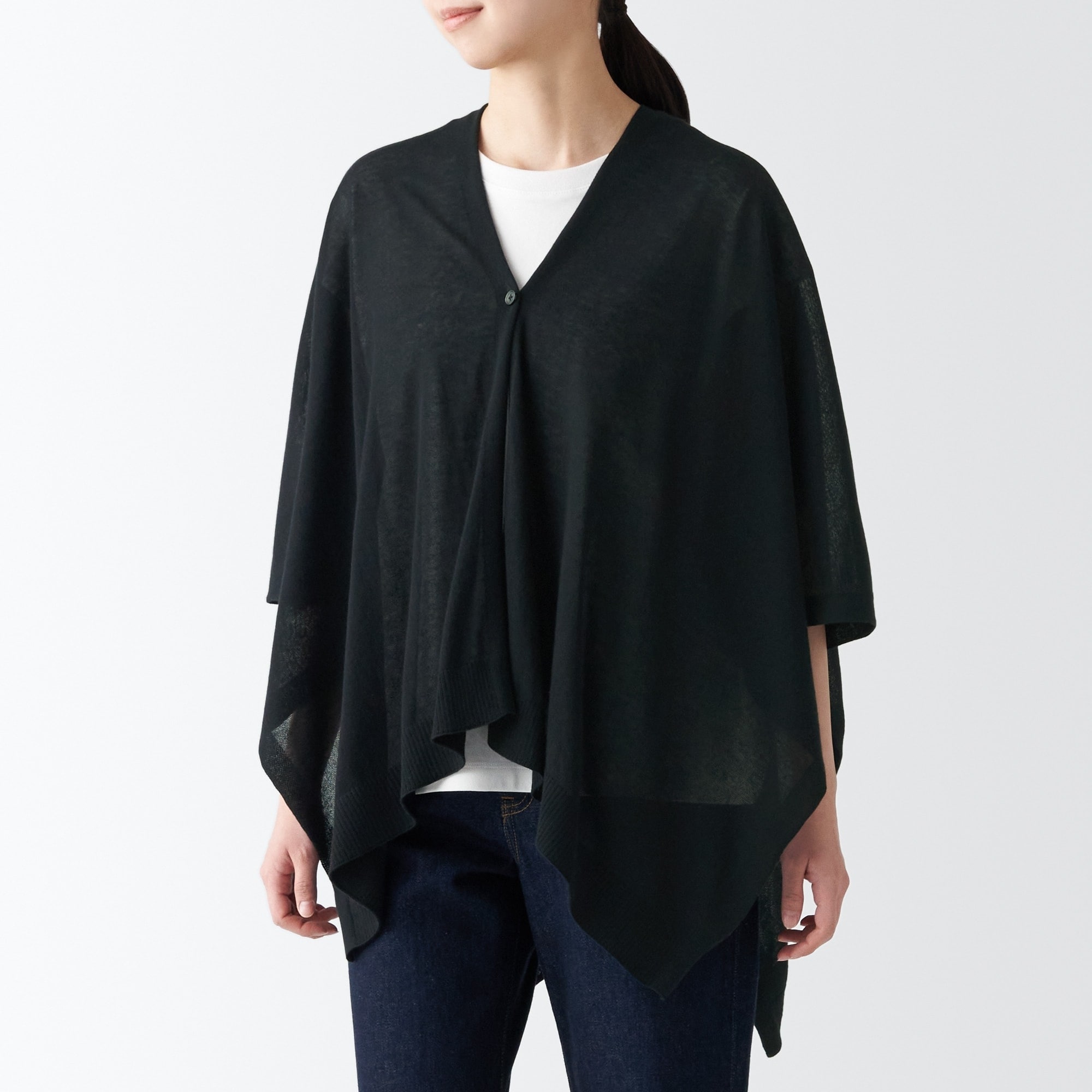 ＵＶカット　強撚コットン　ボレロ　ボタン付き