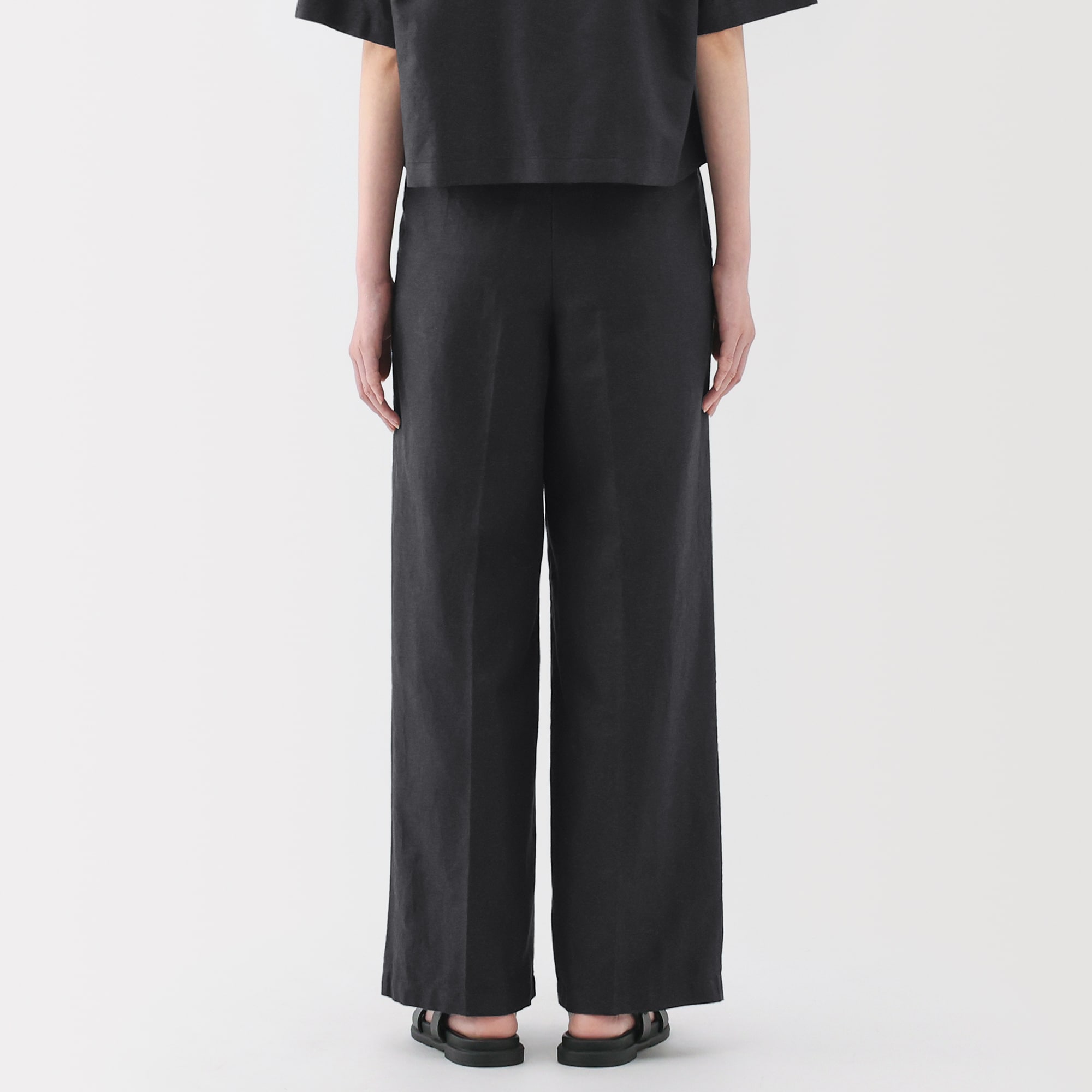婦人 ヘンプ混 ツイルタックワイドパンツ | 無印良品