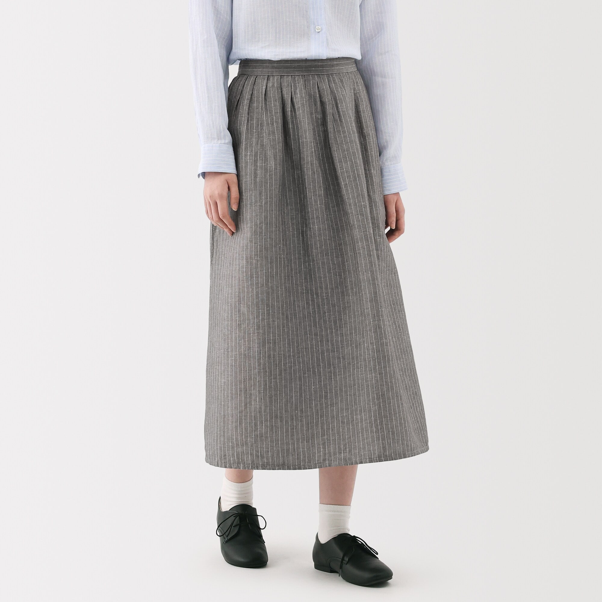美品　Curensology コットンヘンプタックスカート　38 Curensology コットンヘンプタックスカート美品