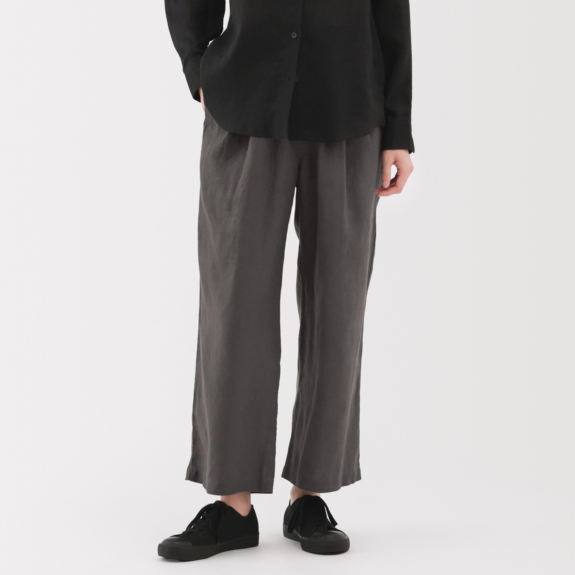 アジア】婦人 リネン 洗いざらしイージーワイドパンツ | 無印良品