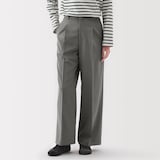 婦人　撥水　タックストレートパンツ