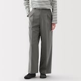 婦人　撥水　タックストレートパンツ