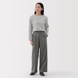 婦人　撥水　タックストレートパンツ