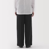 婦人　撥水　タックストレートパンツ