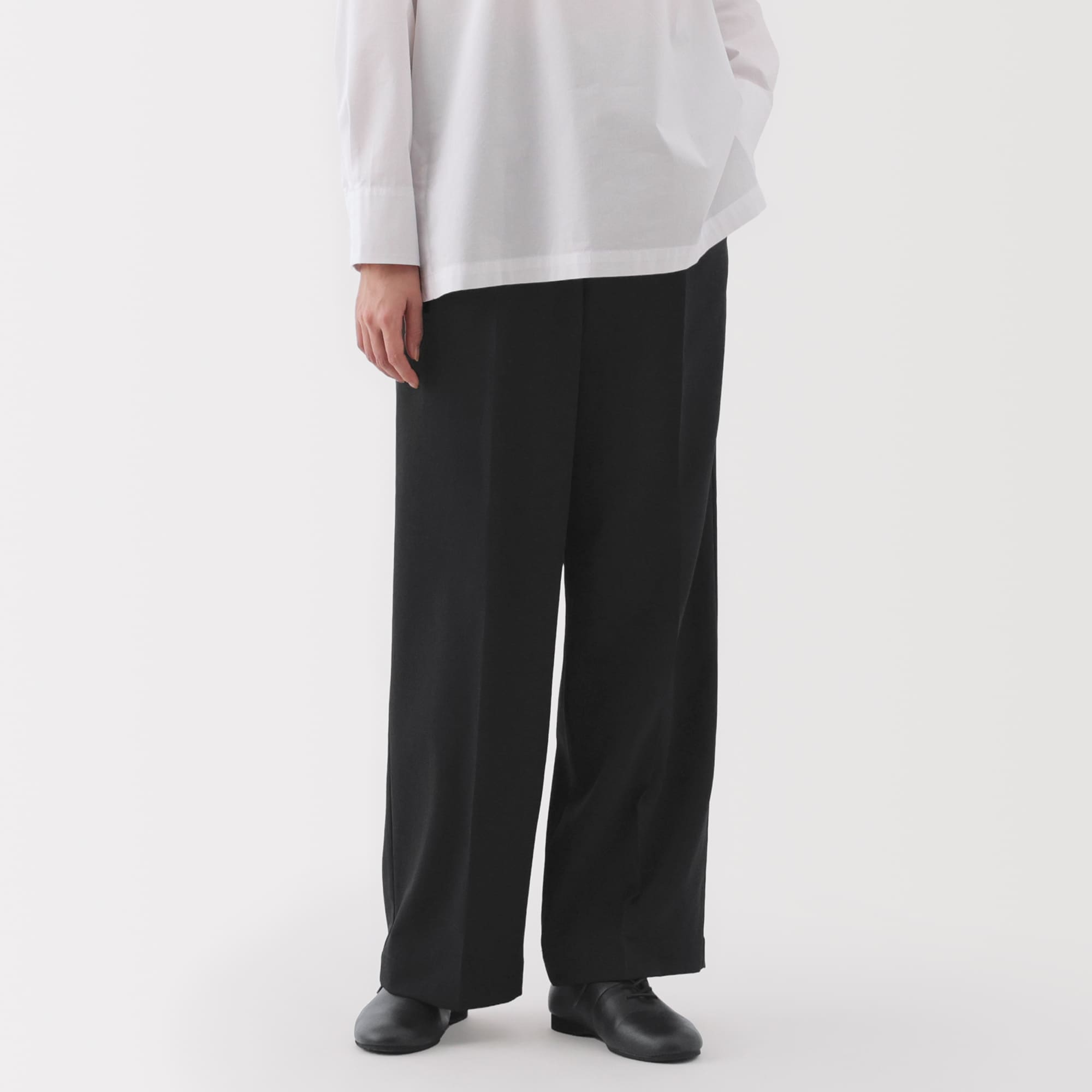 婦人 撥水 タックストレートパンツ | 無印良品