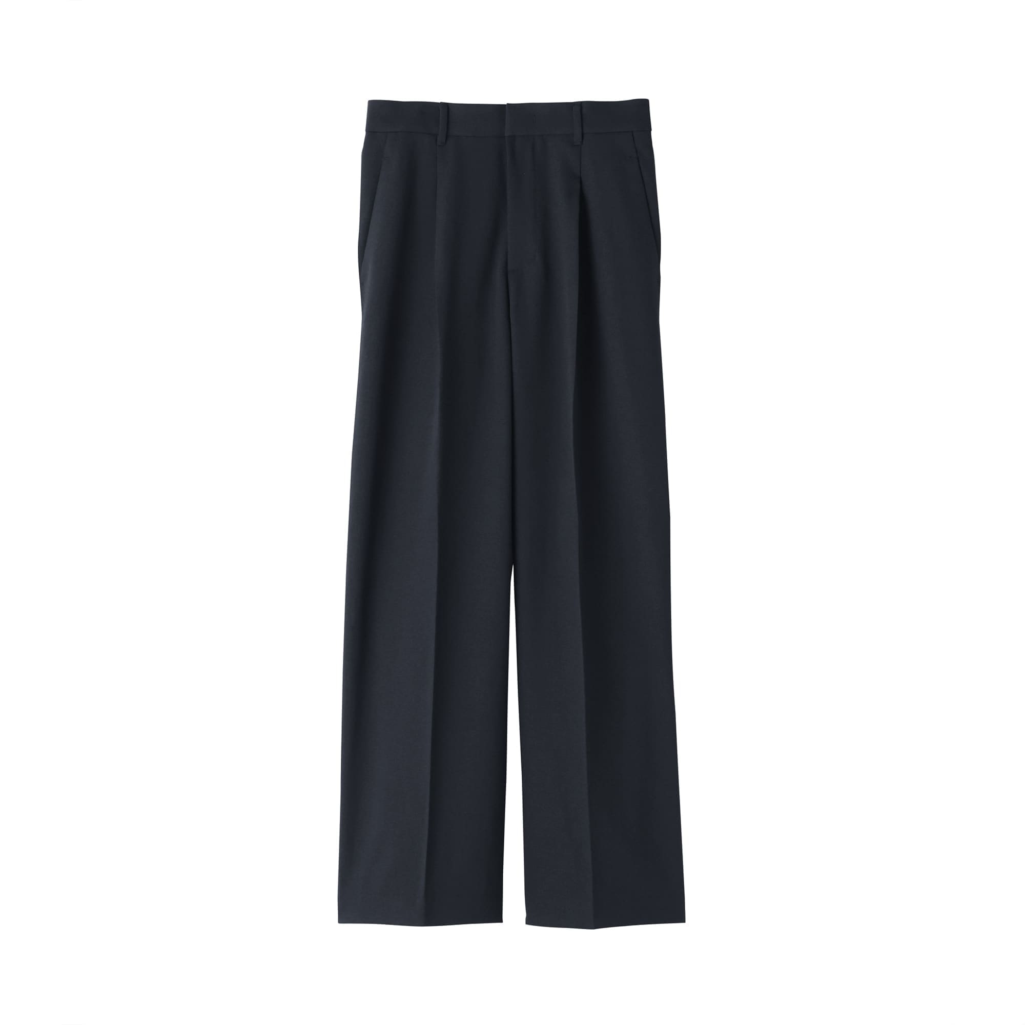 婦人　撥水　タックストレートパンツ