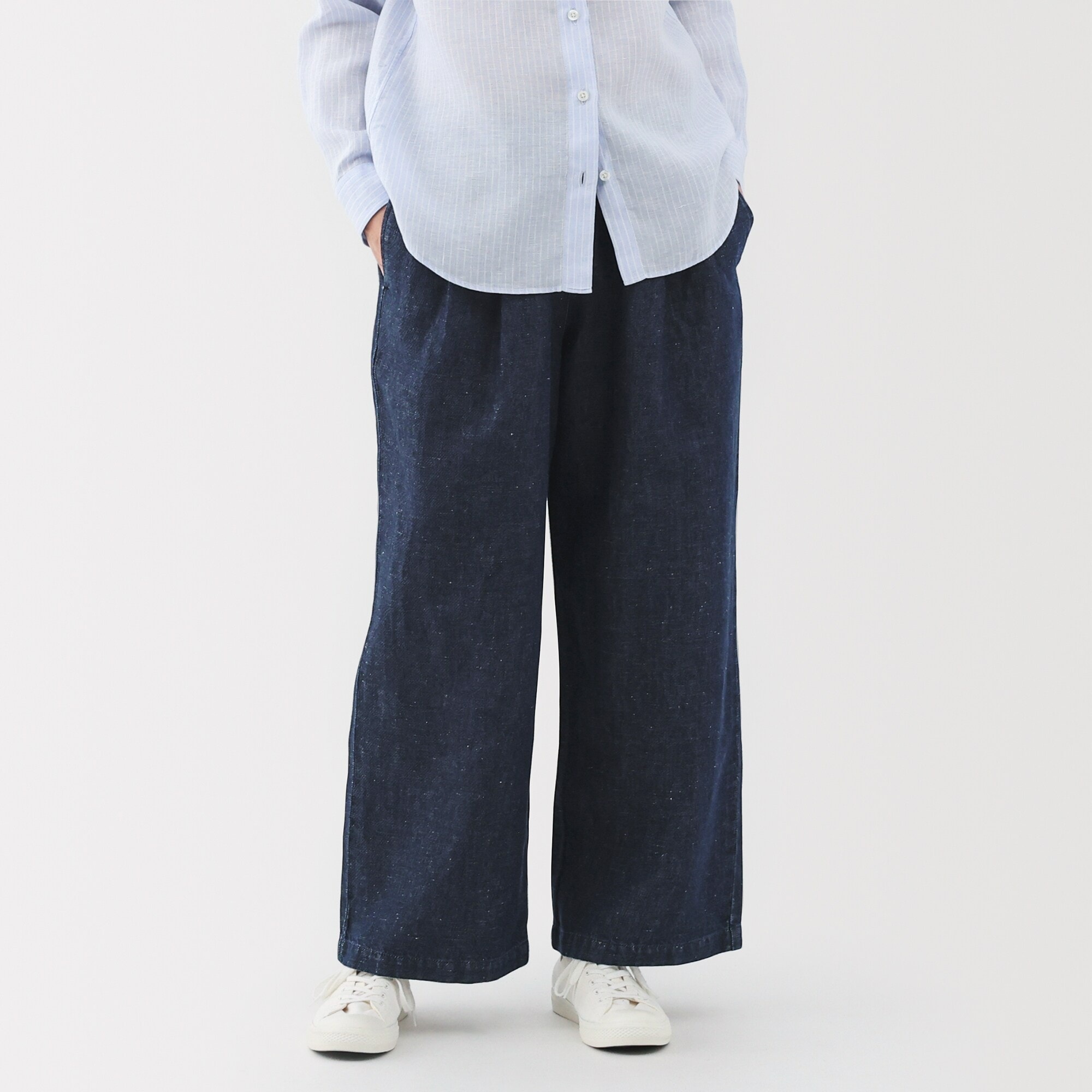婦人 コットン リネン デニムイージーワイドパンツ | 無印良品