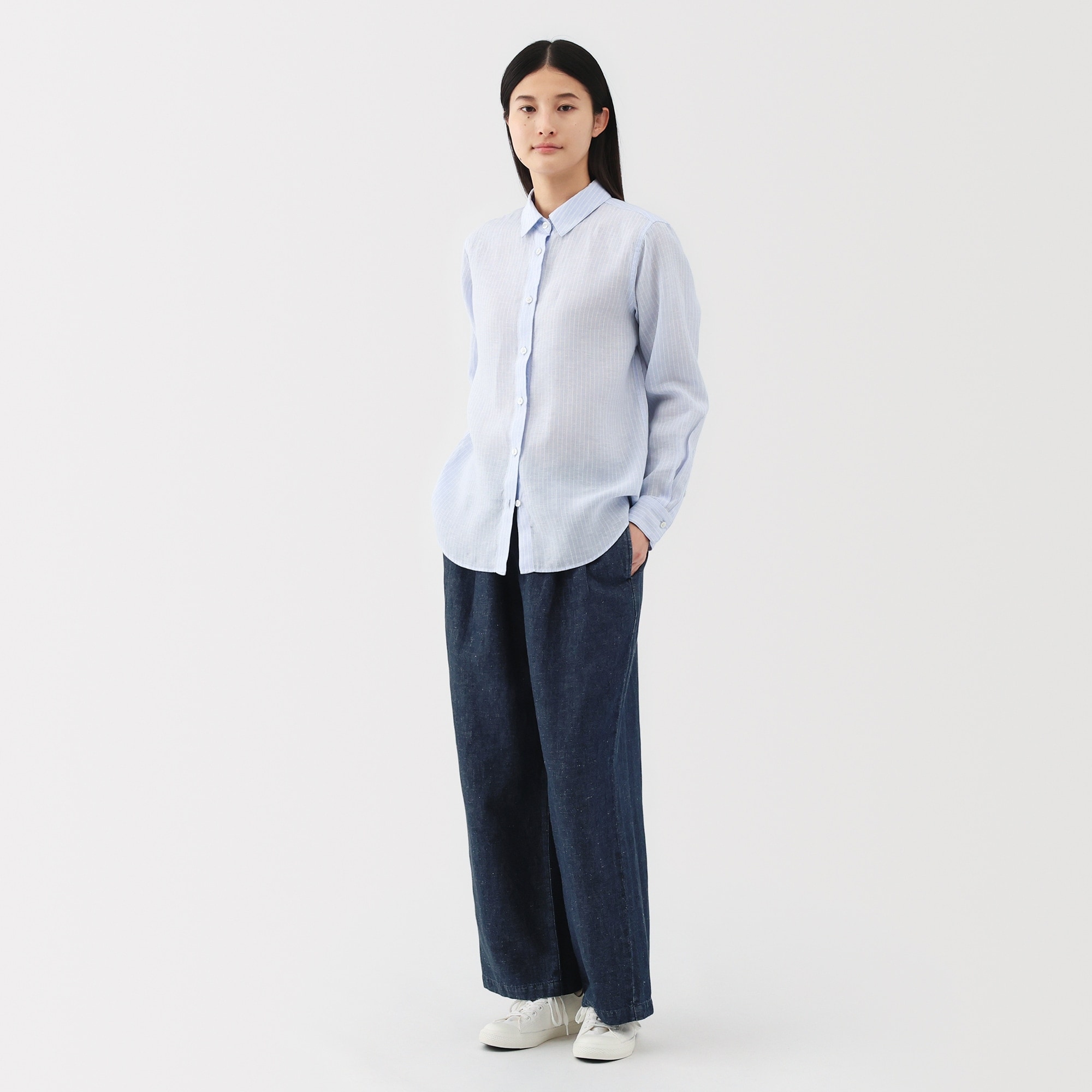 婦人 コットン リネン デニムイージーワイドパンツ | 無印良品
