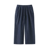 婦人　コットン　リネン　デニムイージーワイドパンツ