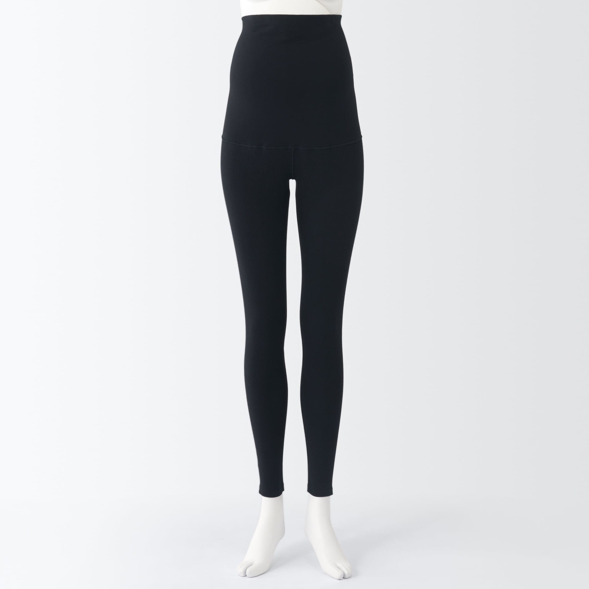 婦人　ストレッチリブ編み　腹巻つきレギンス（十分丈／マタニティ）