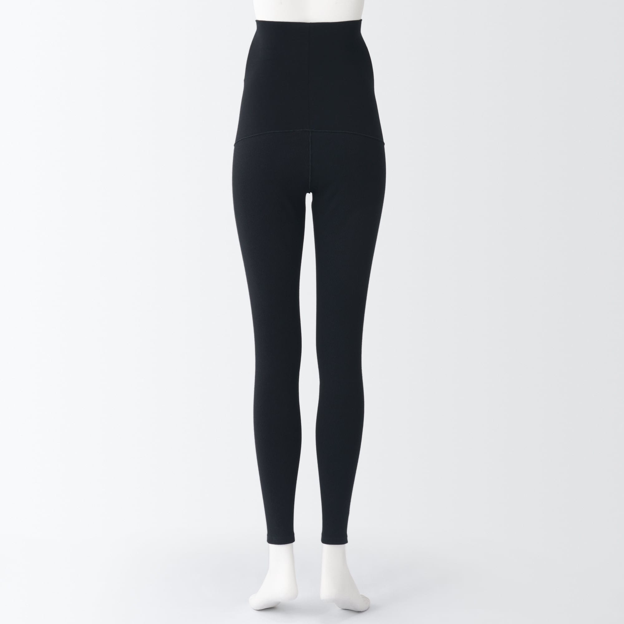 婦人　ストレッチリブ編み　腹巻つきレギンス（十分丈／マタニティ）