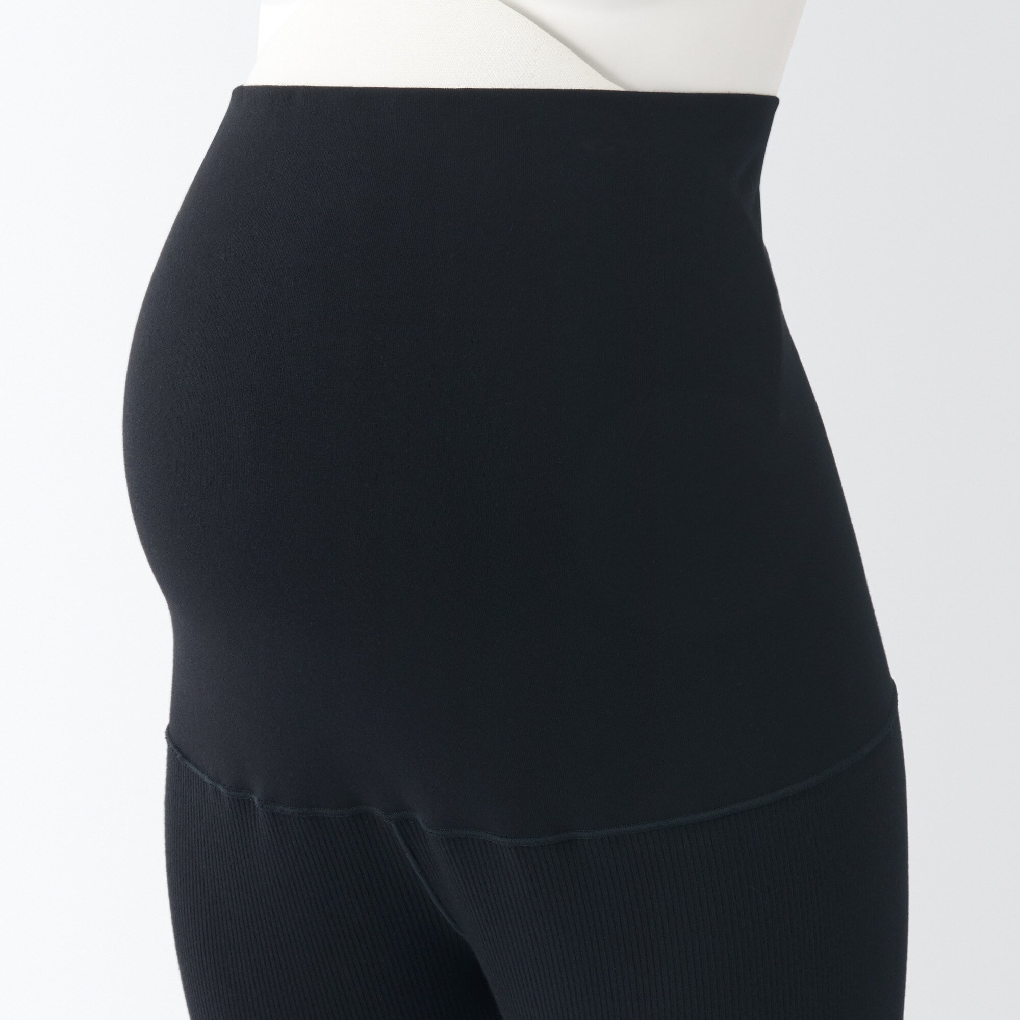 婦人　ストレッチリブ編み　腹巻つきレギンス（十分丈／マタニティ）