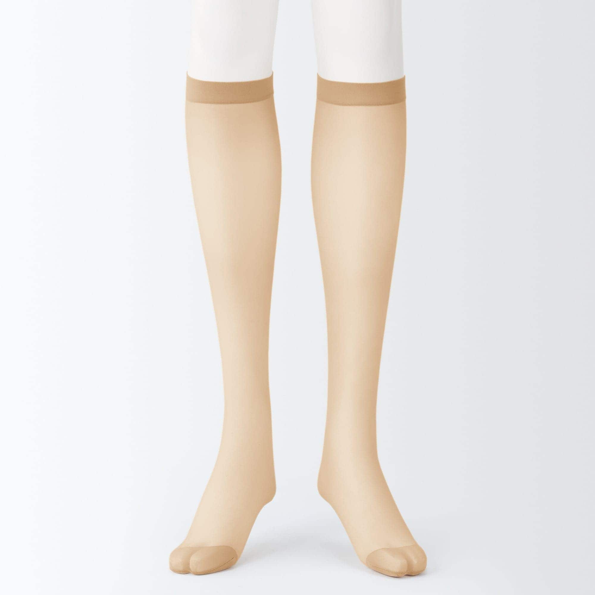 婦人　サポートタイプ・２０デニール　ひざ下丈ストッキング（３足組）