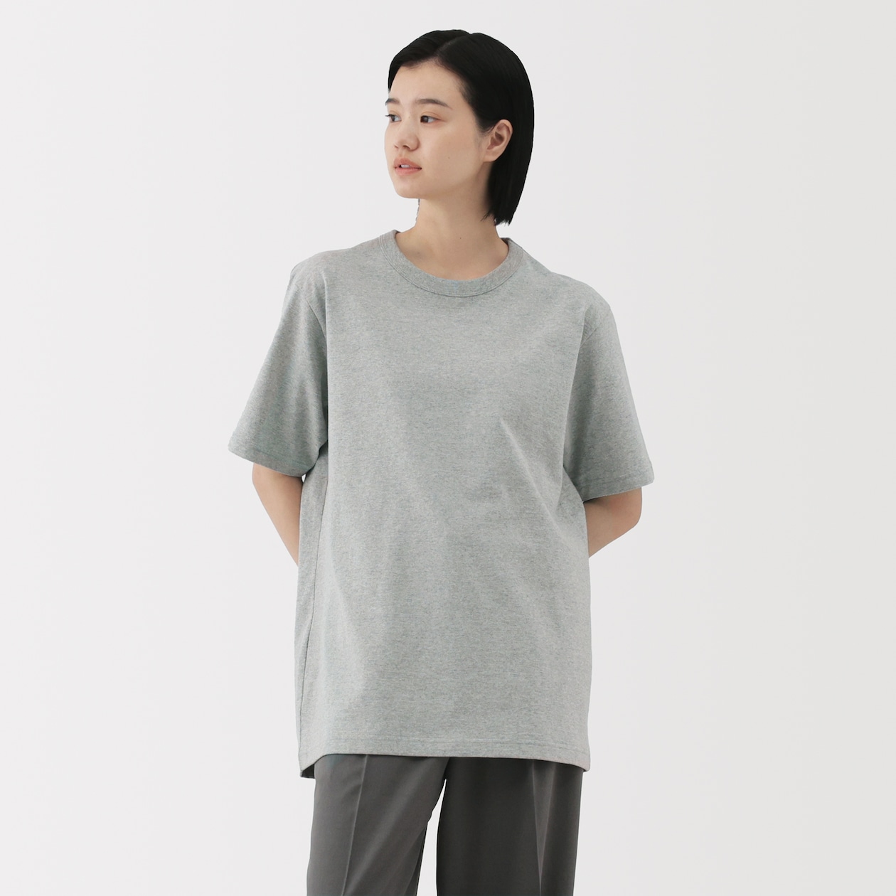 紳士　洗いざらし太番手クルーネック半袖Ｔシャツ