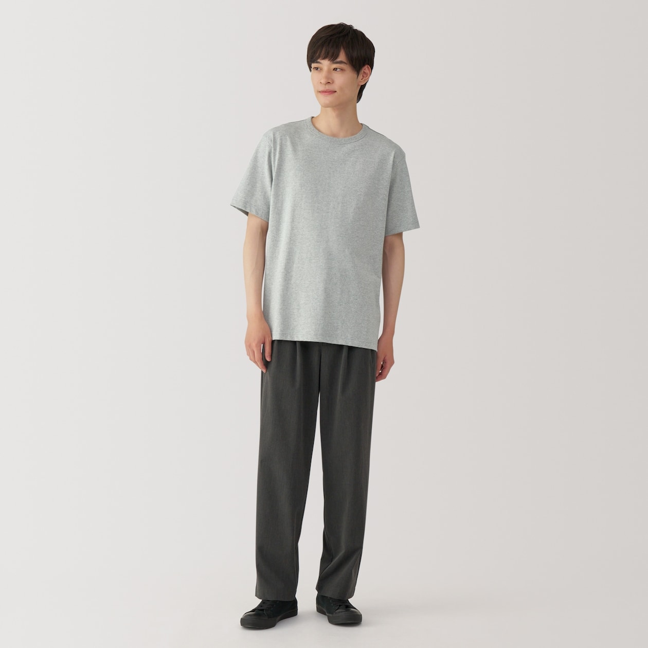 紳士　洗いざらし太番手クルーネック半袖Ｔシャツ