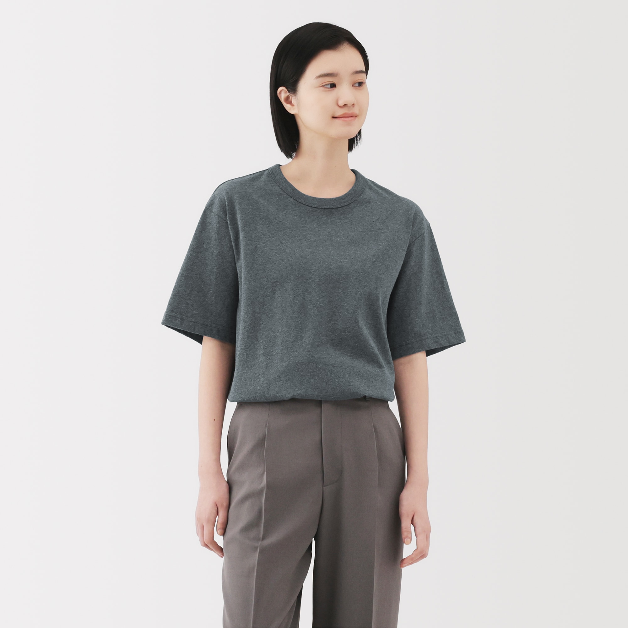 紳士　洗いざらし太番手クルーネック半袖Ｔシャツ