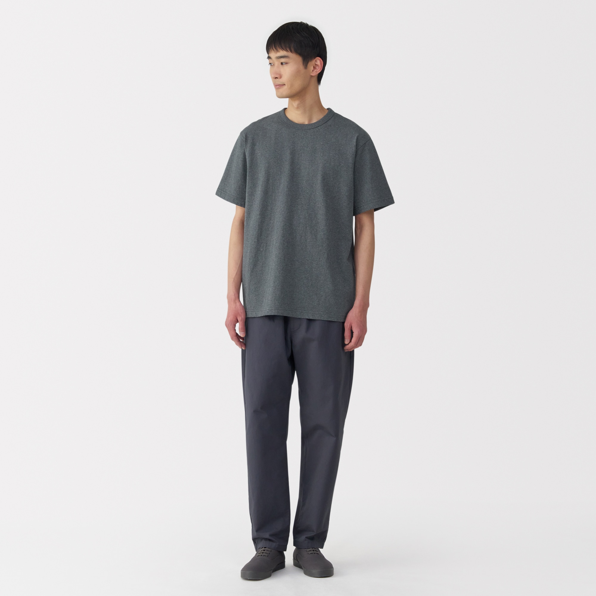 紳士　洗いざらし太番手クルーネック半袖Ｔシャツ