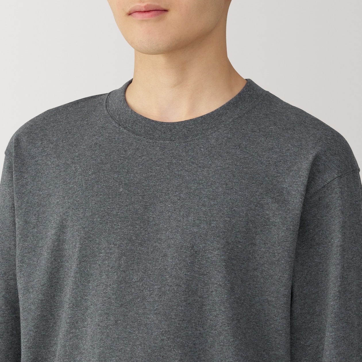 紳士　洗いざらし太番手クルーネック長袖Ｔシャツ