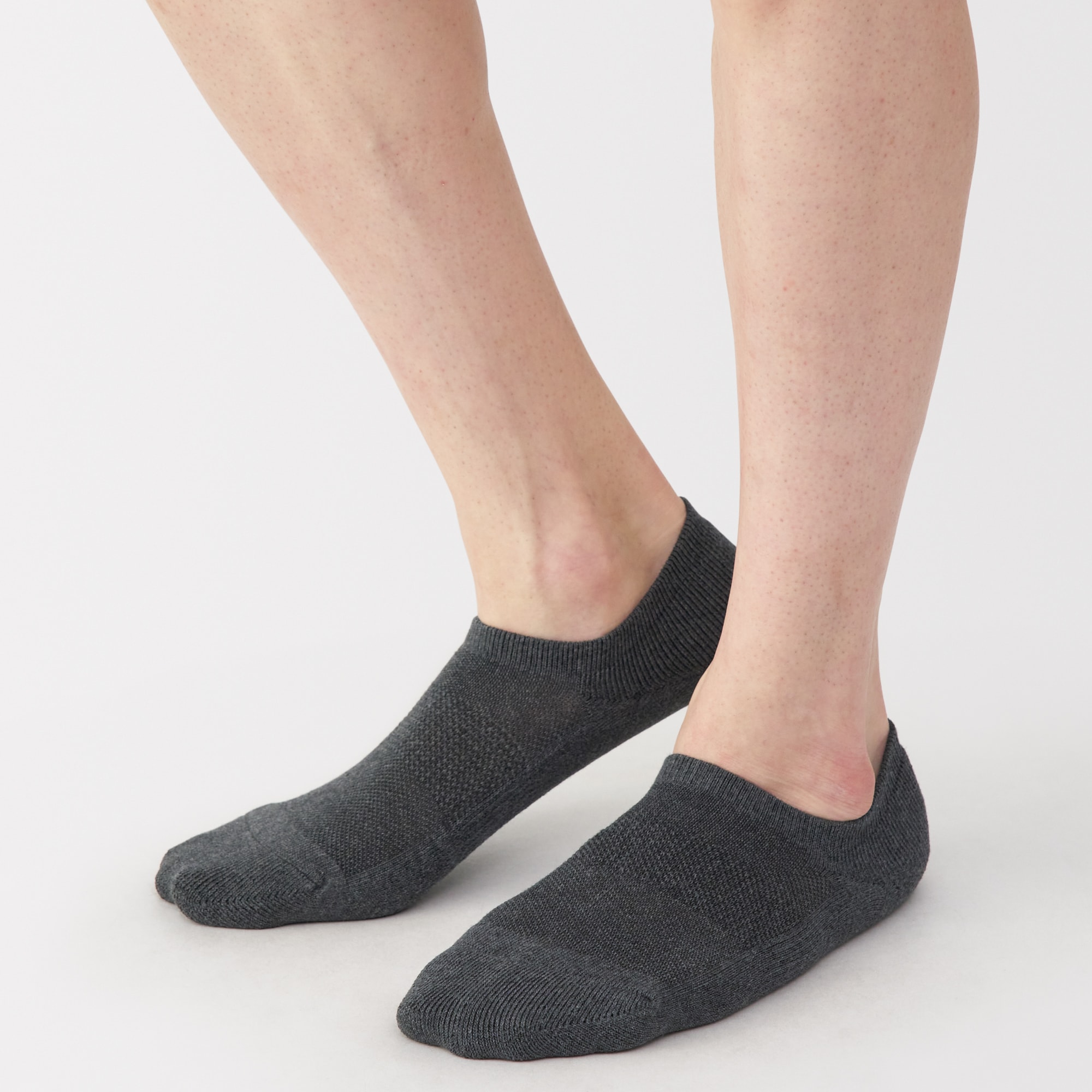 紳士　足なり直角　パイル編み　スニーカーイン（無地）※杢色