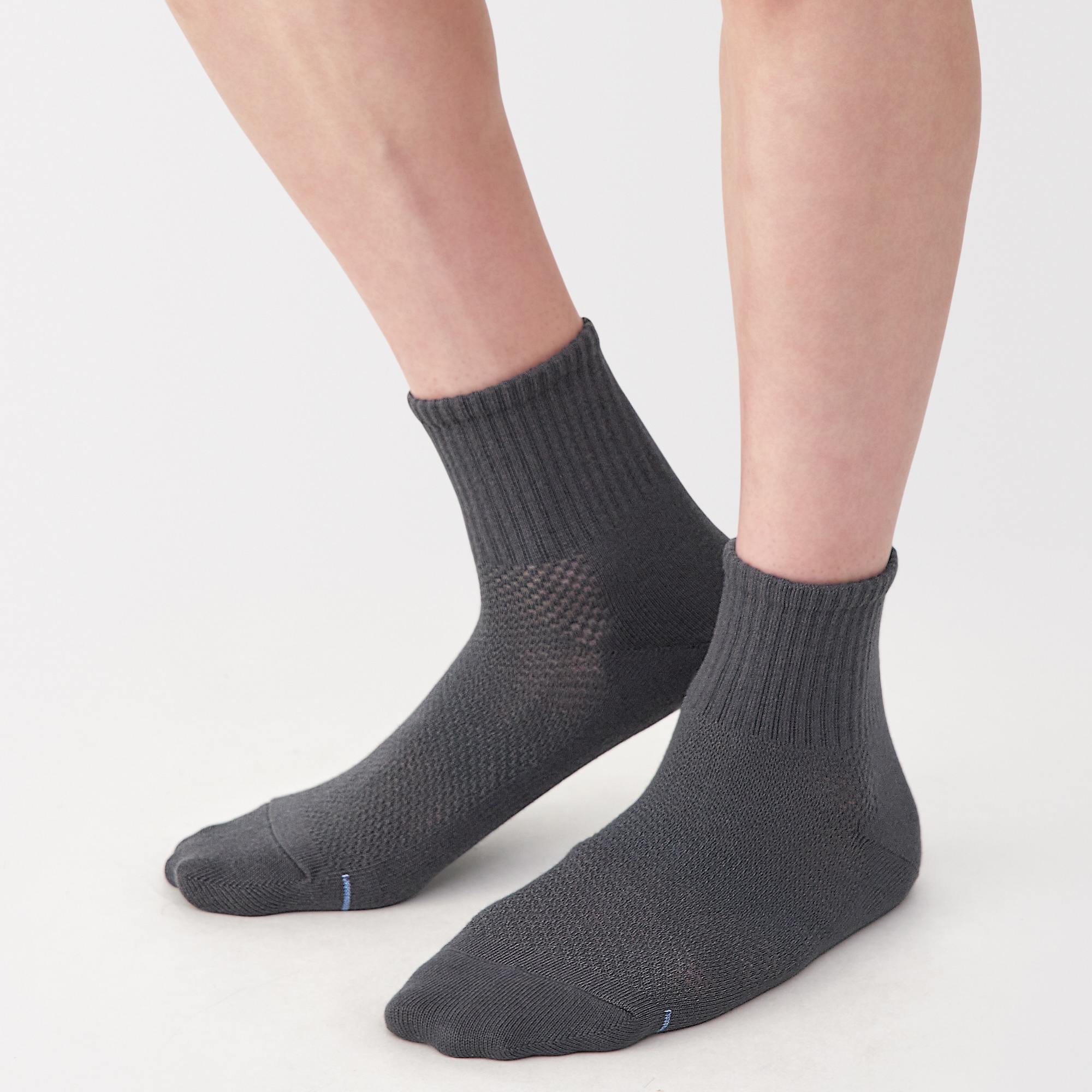 紳士　足なり直角　さらっと綿　ショート丈靴下