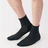 紳士　足なり直角　さらっと綿　ショート丈靴下