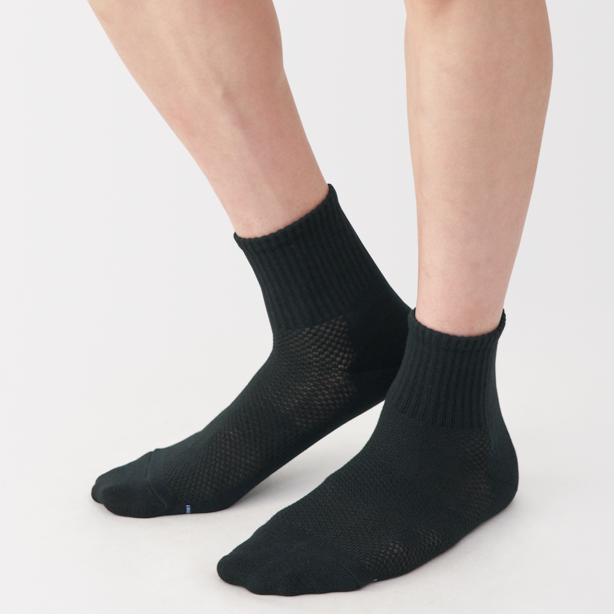 紳士　足なり直角　さらっと綿　ショート丈靴下