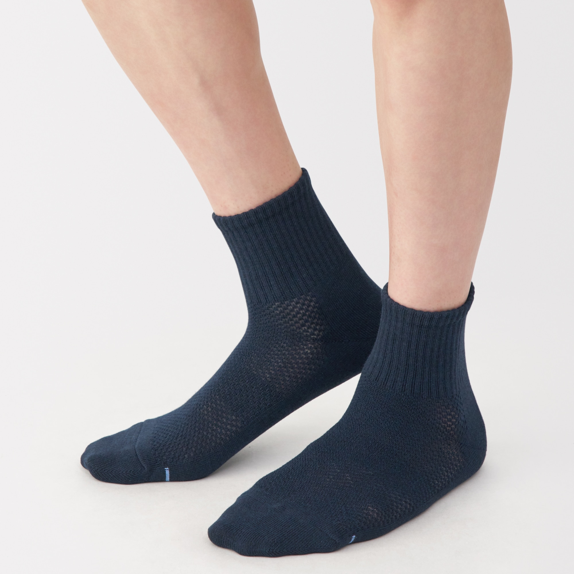 紳士　足なり直角　さらっと綿　ショート丈靴下