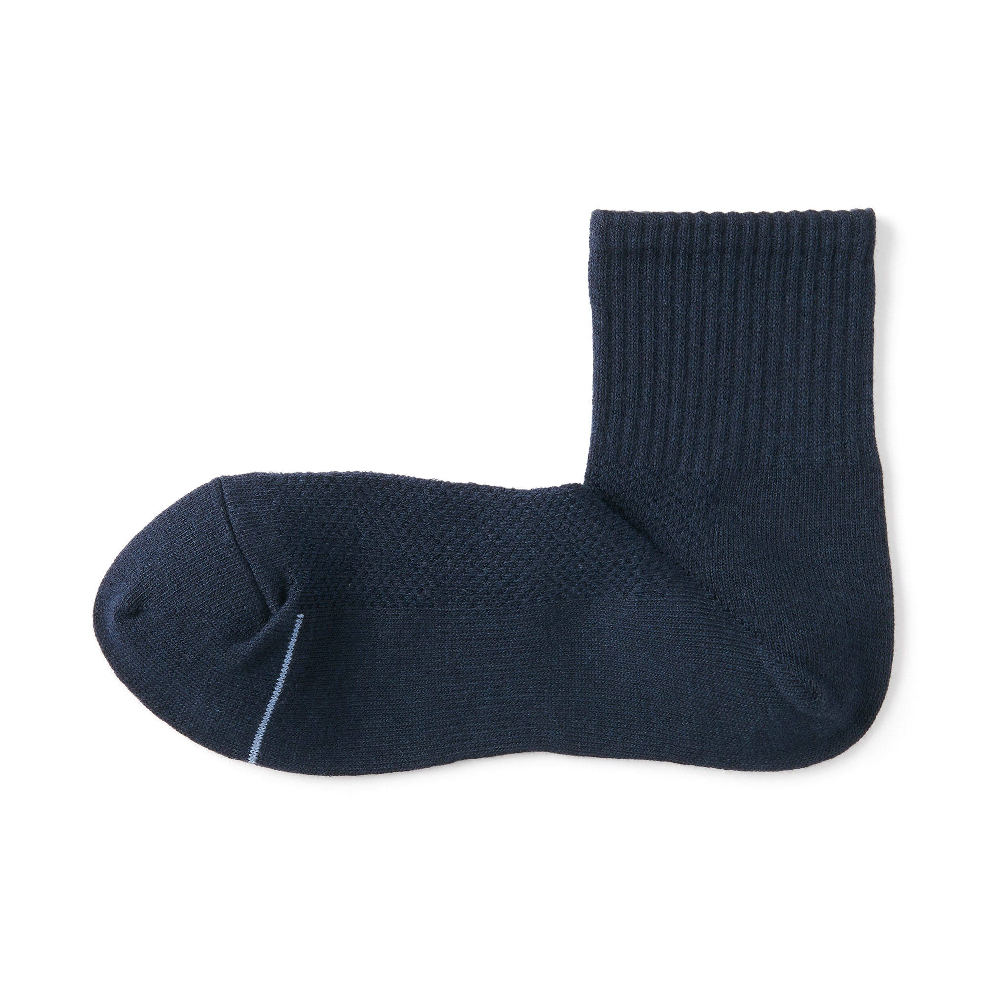 紳士　足なり直角　さらっと綿　ショート丈靴下