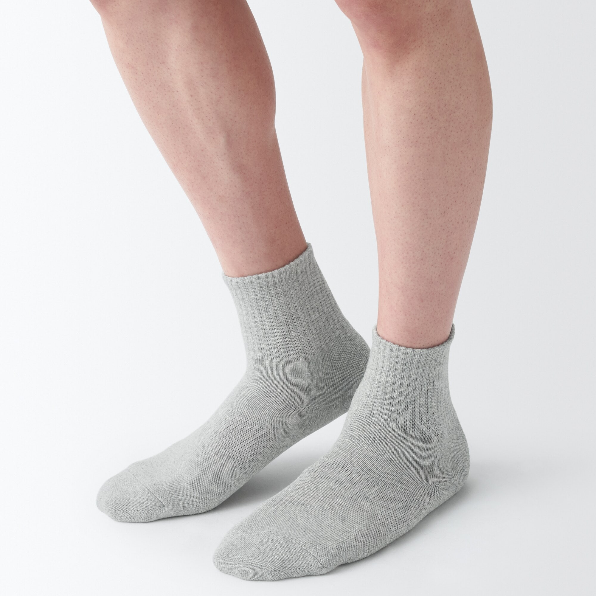 紳士　足なり直角　パイル編み　ショート丈靴下（無地）※杢色