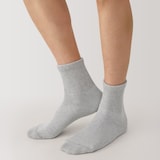 紳士　足なり直角　パイル編み　履き口のびのび　ショート丈靴下