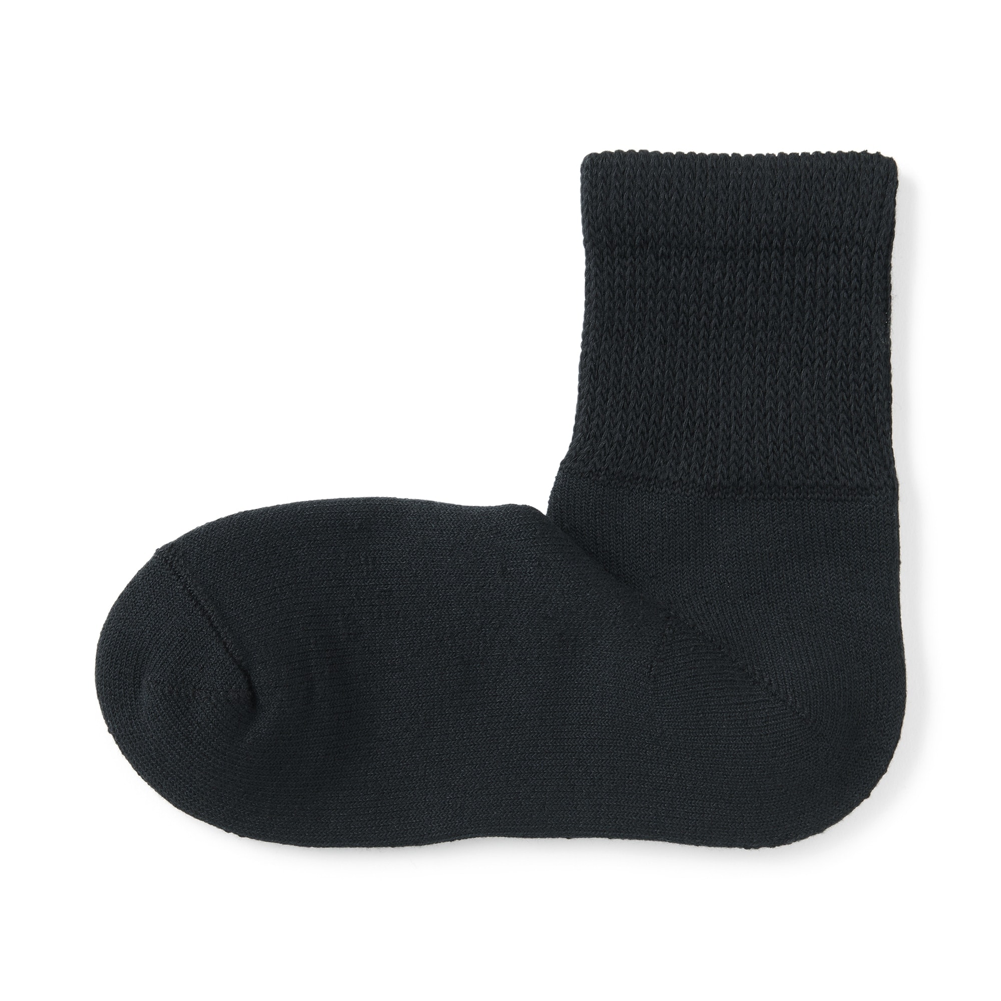 紳士　足なり直角　パイル編み　履き口のびのび　ショート丈靴下