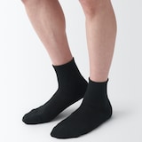 紳士　足なり直角　パイル編み　ショート丈靴下（無地）