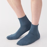 紳士　足なり直角　パイル編み　ショート丈靴下（無地）