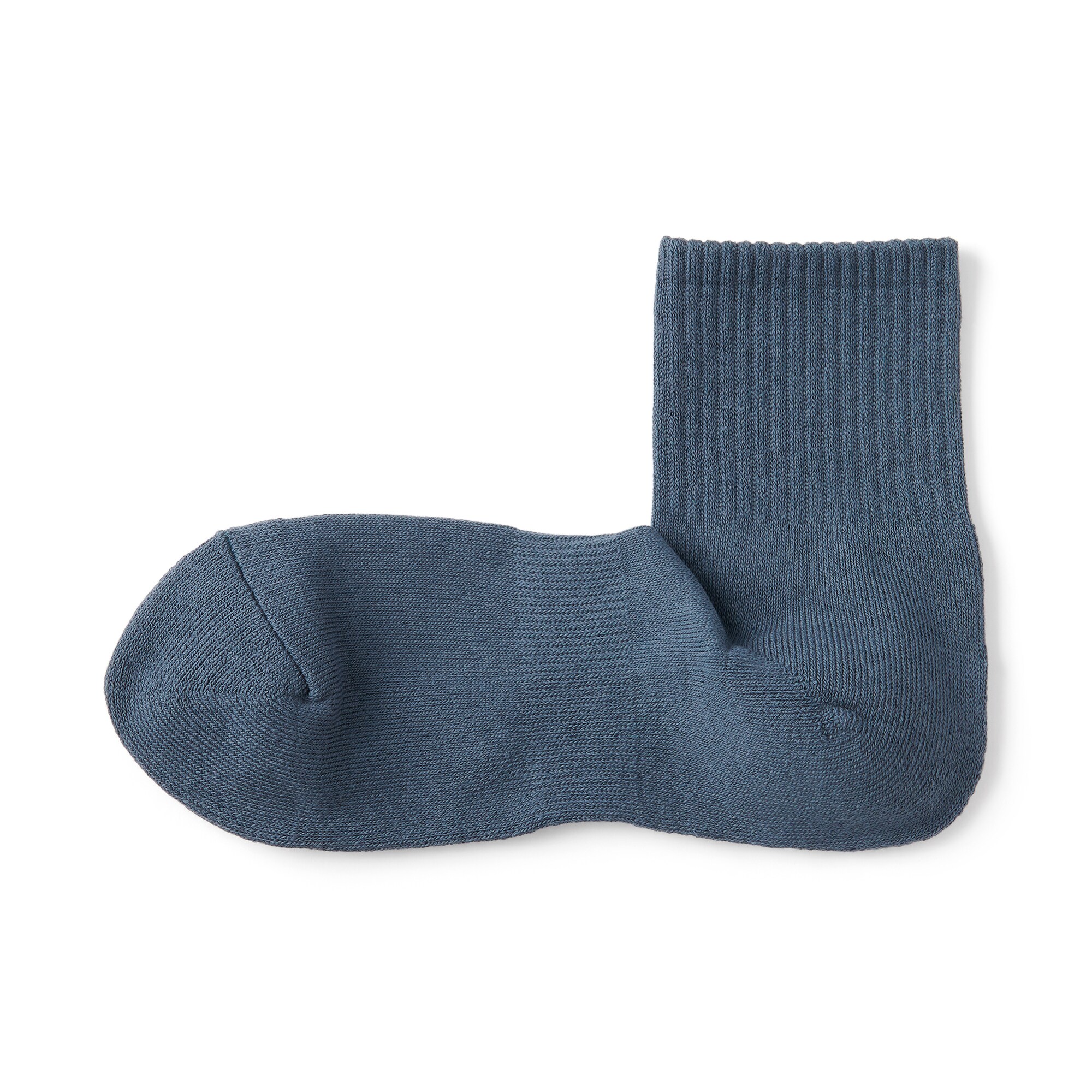 紳士　足なり直角　パイル編み　ショート丈靴下（無地）