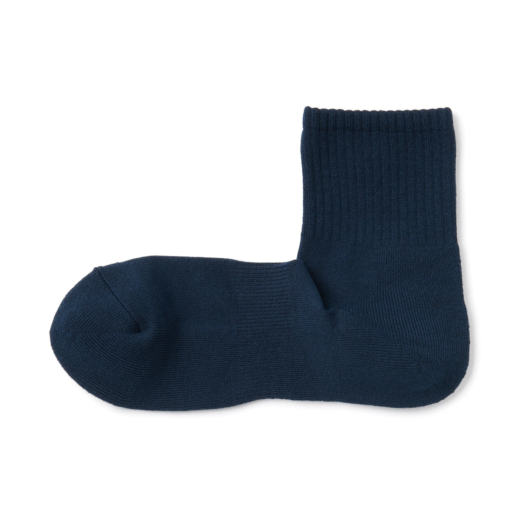 紳士　足なり直角　パイル編み　ショート丈靴下（無地）