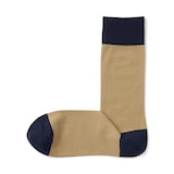 紳士　光沢感のあるウール糸で編んだ　足なり直角　靴下（配色）