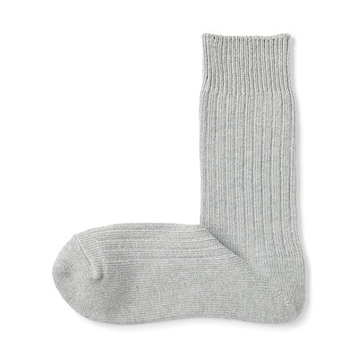 紳士　足なり直角　リブ編み　厚手靴下（無地）
