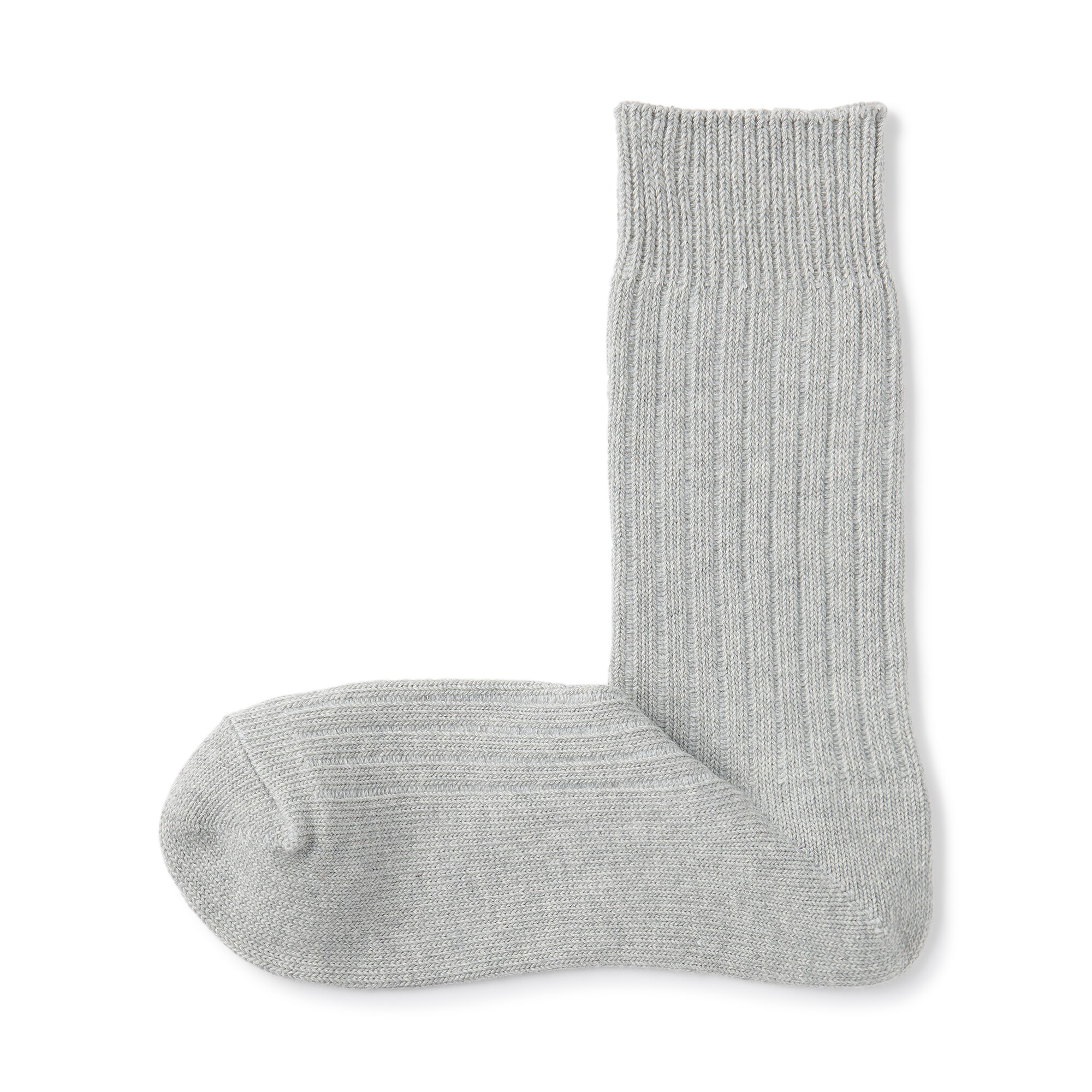 紳士　足なり直角　リブ編み　厚手靴下（無地）