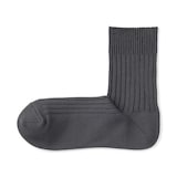 紳士　足なり直角　リブ編み　厚手ショート丈靴下