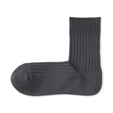 紳士　足なり直角　リブ編み　厚手ショート丈靴下