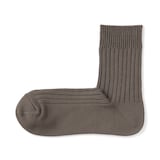 紳士　足なり直角　リブ編み　厚手ショート丈靴下