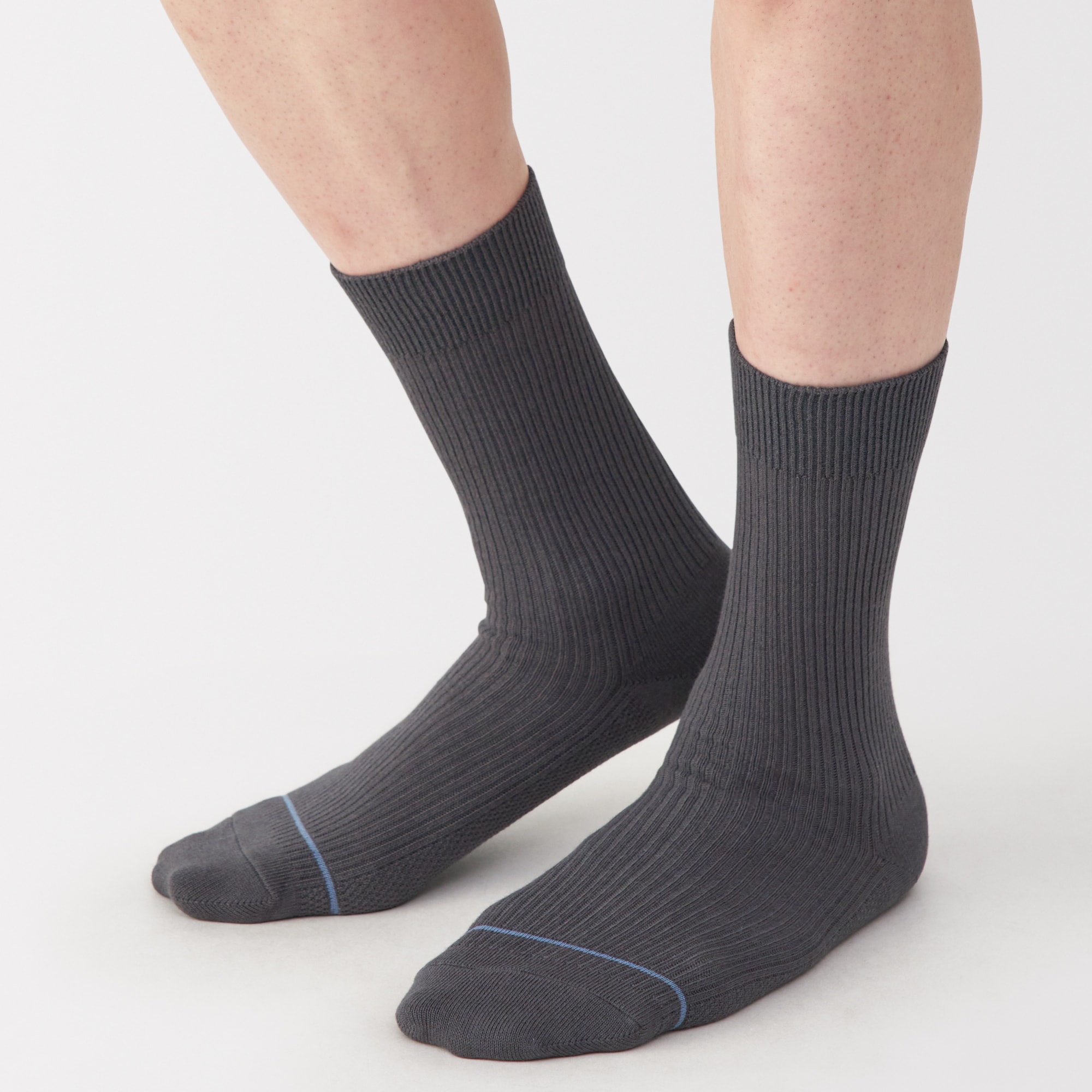 紳士　足なり直角　さらっと綿靴下
