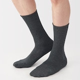 紳士　足なり直角　パイル編み　靴下
