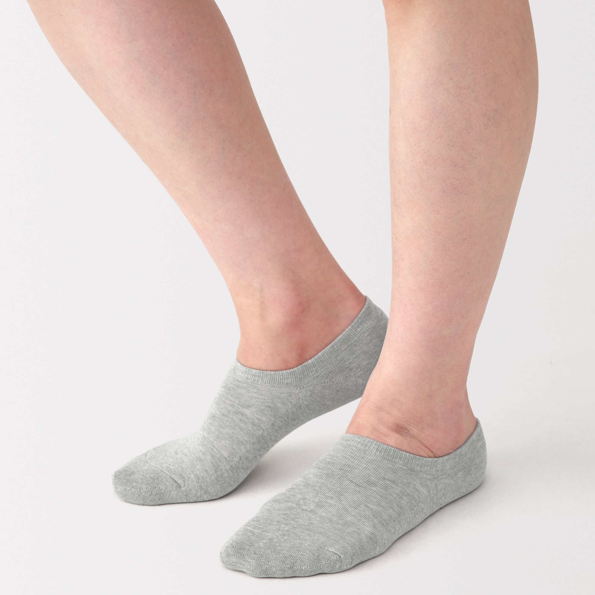 婦人　足なり直角　パイル編みスニーカーイン　※杢色