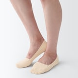 婦人　つま先に縫い目のない　深履きフットカバー（かかと滑り止め付き）