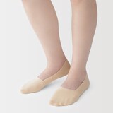 婦人　つま先に縫い目のない　深履きフットカバー（かかと滑り止め付き）